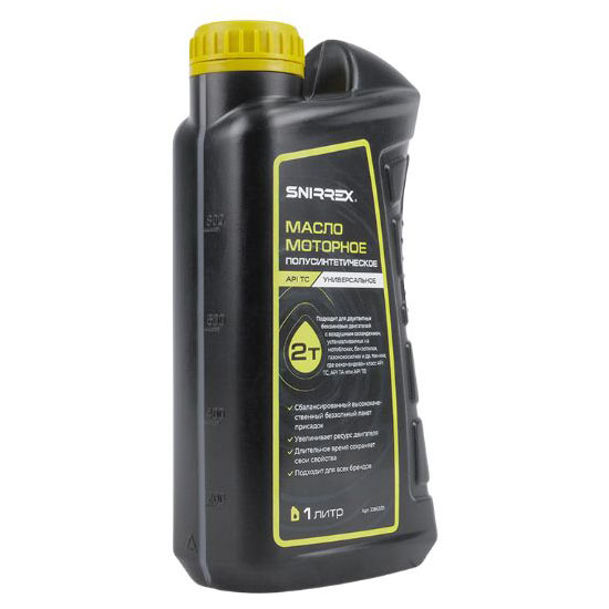 Масло моторное SNIRREX 2-х тактное полусинтетическое универсальное API TC, 1 л 33863 в Уфе