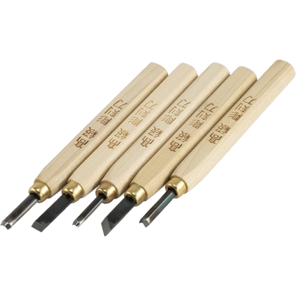 Комплект резцов по дереву с рукоятками из магнолии Takagi  5 шт  1023095 в Уфе 