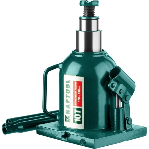 Домкрат бутылочный двухштоковый KRAFTOOL DOUBLE RAM 10 т 170 - 430 мм.  43463-10 в Уфе 