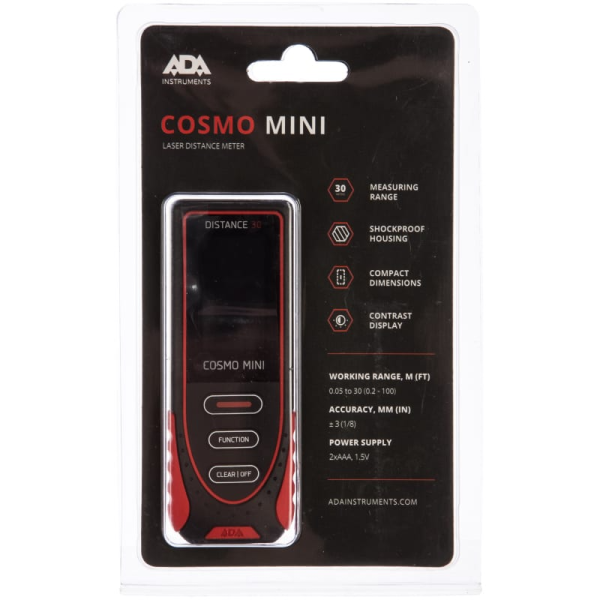 Дальномер лазерный ADA Cosmo MINI до 30метров, ±3,0мм.  А00410 в Уфе