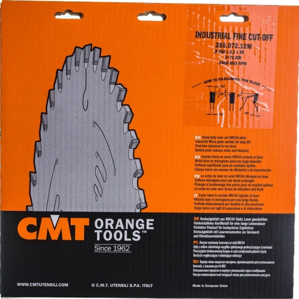 Диск пильный CMT 300x30x3,2/2,2 10° 15° ATB Z=72  285.072.12M в Уфе