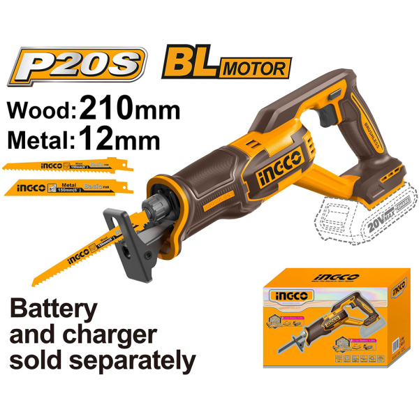 Пила сабельная аккумуляторная INGCO CRSLI2108 INDUSTRIAL