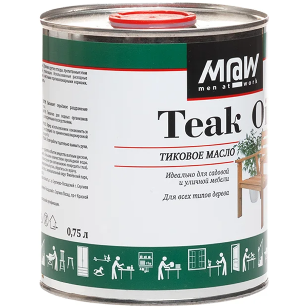 Масло тиковое Men at Work TEAK OIL 0,7л. 80085 в Уфе