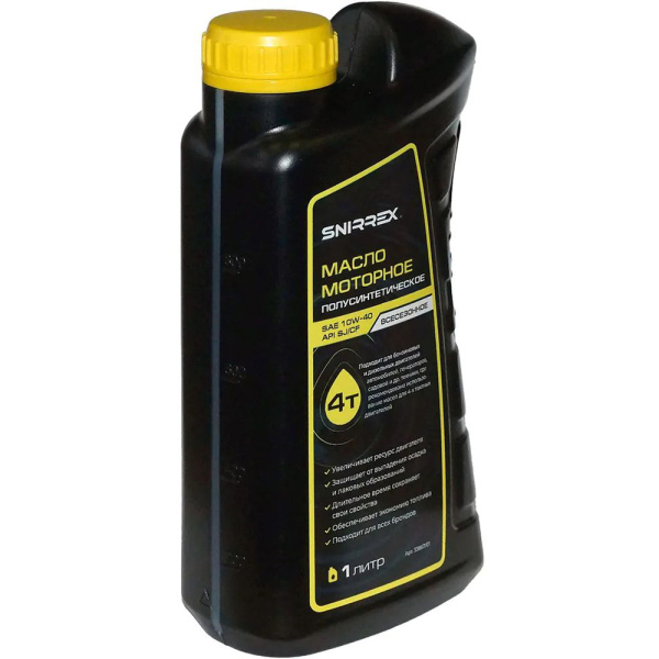 Масло моторное SNIRREX 4-х тактное полусинтетическое всесезонное SAE 10W-40 API SJ CF, 1 л 33867 в Уфе