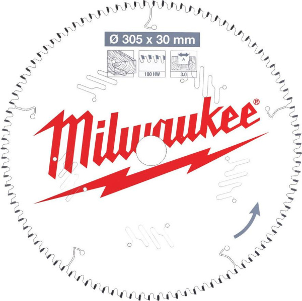 Пильный диск Milwaukee по дереву 305х30х3,0 Z100 4932471322