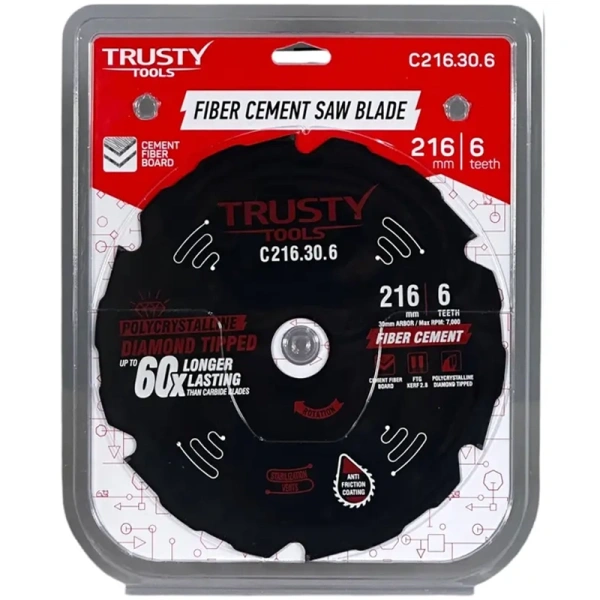 Диск пильный по фиброцементу TRUSTY 216x30 6T C216.30.6 в Уфе