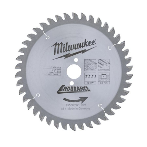 Пильный диск Milwaukee 160/20 Z42