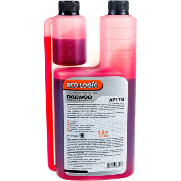 Масло ECOLOGIC для 2-х тактных двигателей DWO 250 в Уфе